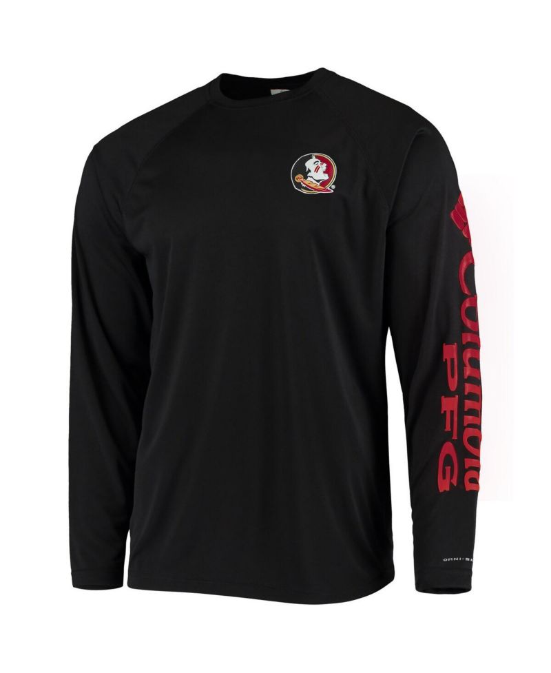 Men's Black Florida State Seminoles Terminal Tackle Omni-Shade Raglan Long Sleeve T-shirt