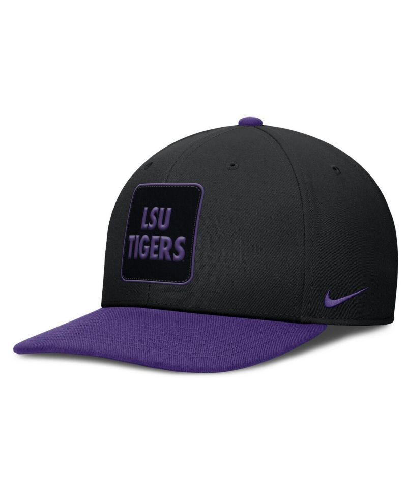 Men's Black/Purple LSU Tigers 2025 Sideline Campus Pro Local Snapback Hat