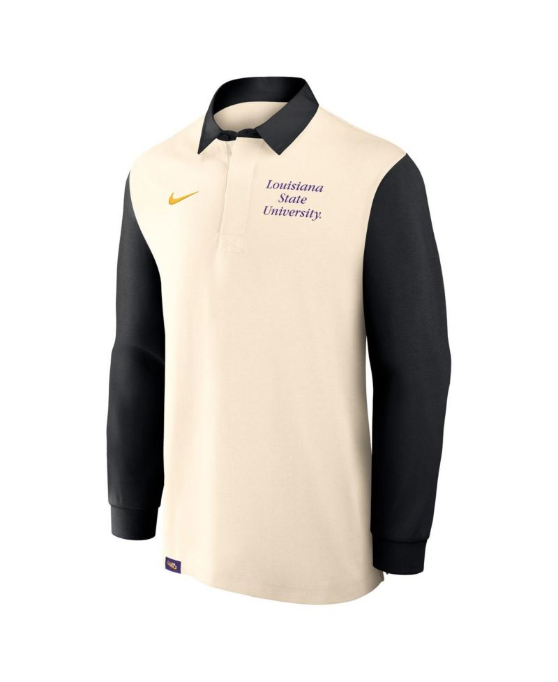 Men's Tan/Black LSU Tigers Rugby Long Sleeve Shirt
