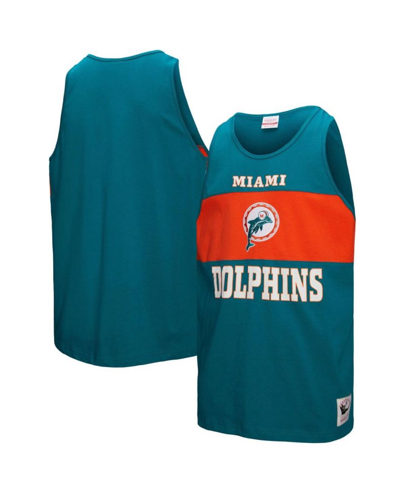 Men's Aqua Miami Dolphins Retro Color Block Tank Top