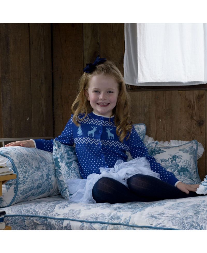 Girls' 2T-10 Chalet Intarsia Fair Isle Cardigan