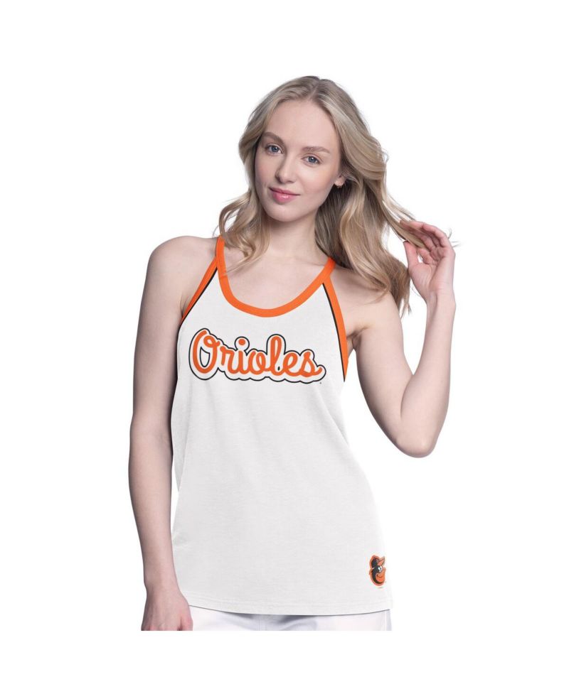 Women's White Baltimore Orioles Curveball Tank Top