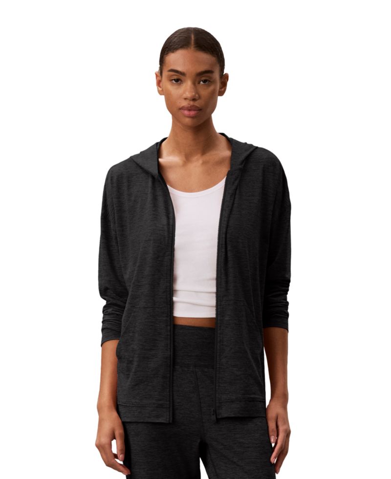 Women's Melange Lightweight Hooded Jacket