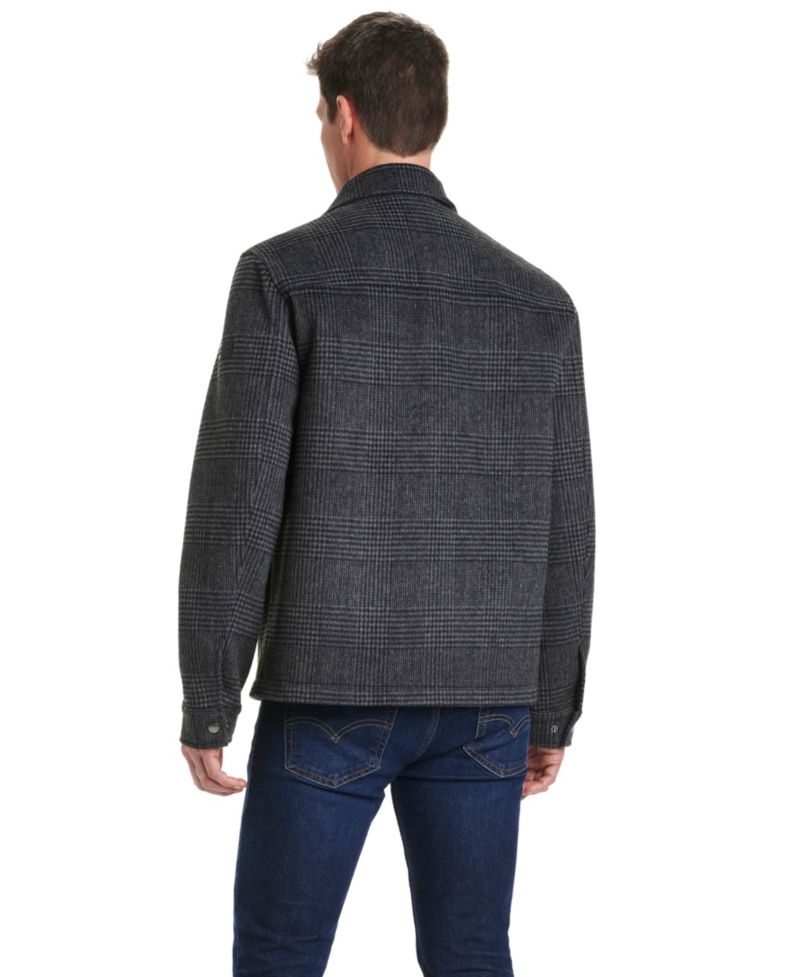 Men's Shirt Collar Plaid Wool Hipster Jacket