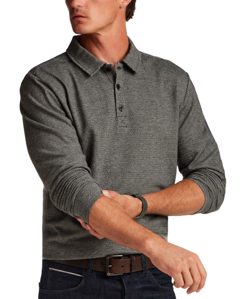 Men's Neat Print Knit Polo Shirt