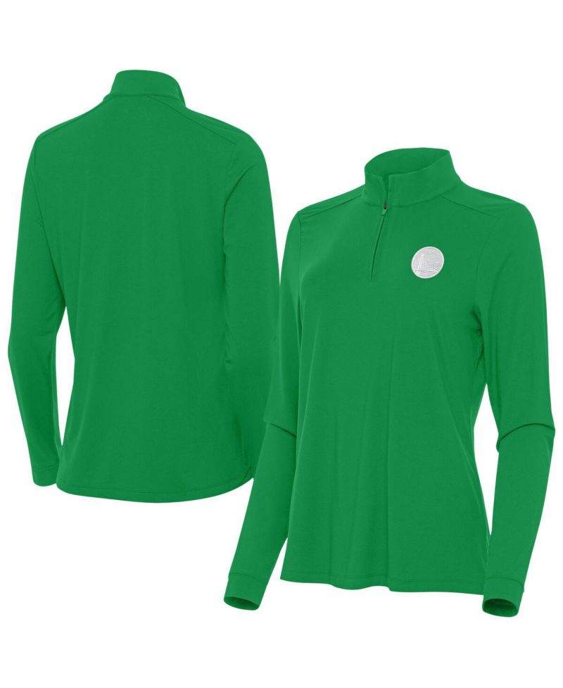 Women's Kelly Green Golden State Warriors St. Patrick's Day Intent Quarter-Zip Top