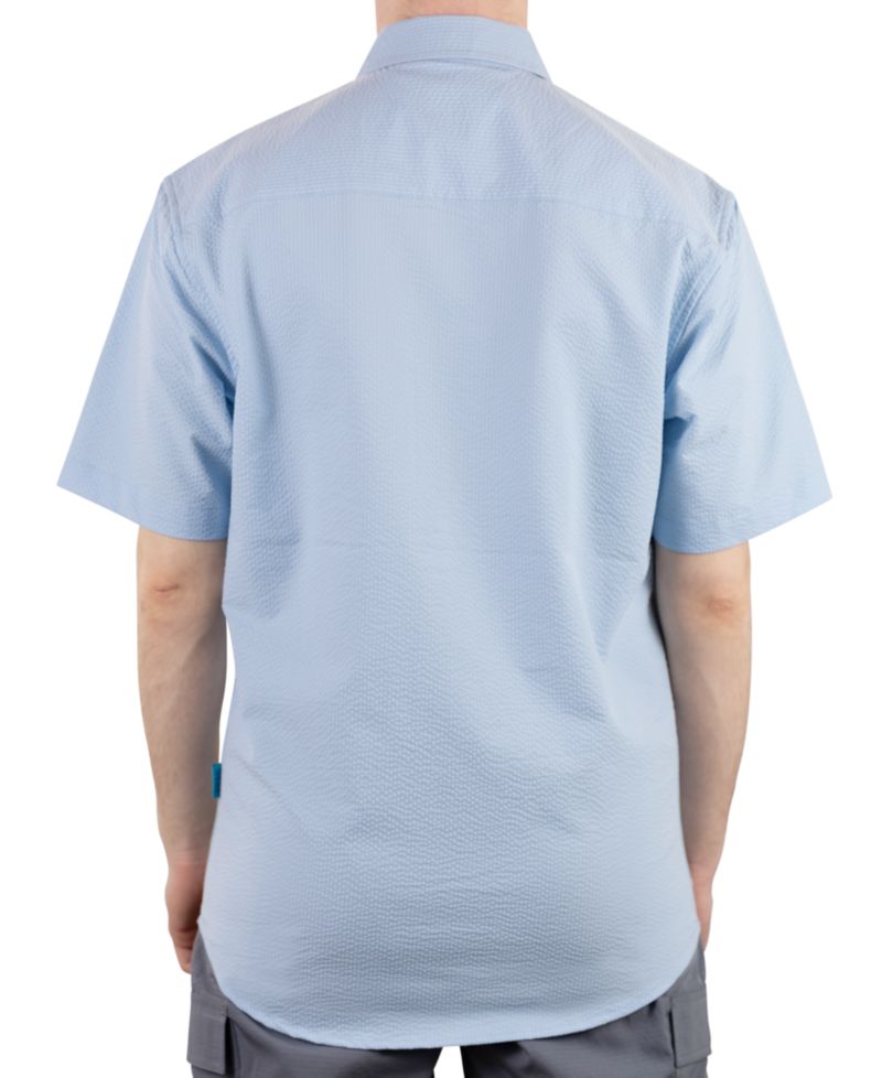Men's Hybrid Short Sleeve Seersucker Button-Front Shirt