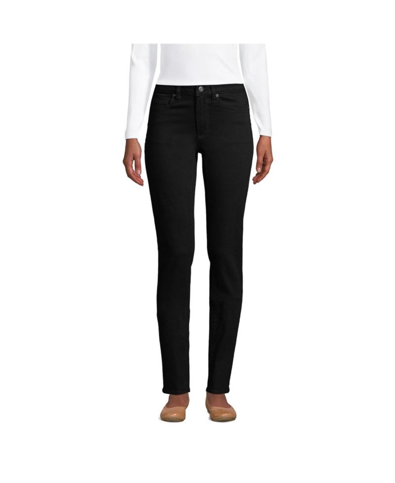 Petite Mid Rise Straight Leg Jeans