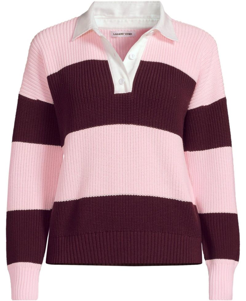 Women's Drifter Rugby with Woven Collar Sweater