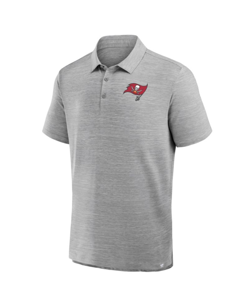 Men's Heather Gray Tampa Bay Buccaneers Clutch Polo Shirt