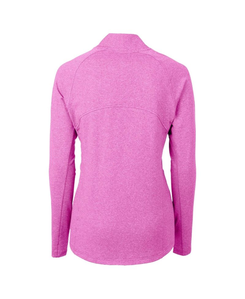 Women's Heather Light Pink Los Angeles Dodgers Raglan Adapt Eco Knit Heather Full-Zip Jacket