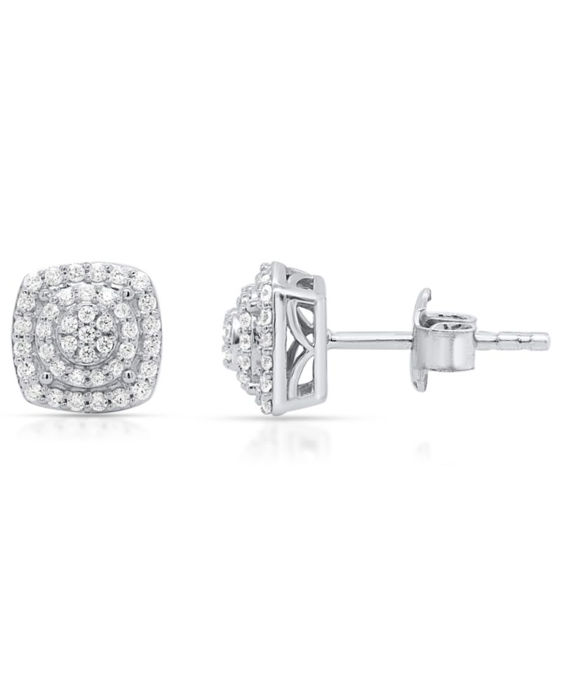 White Diamond Stud Earrings (1/4 ct. t.w.) in Sterling Silver