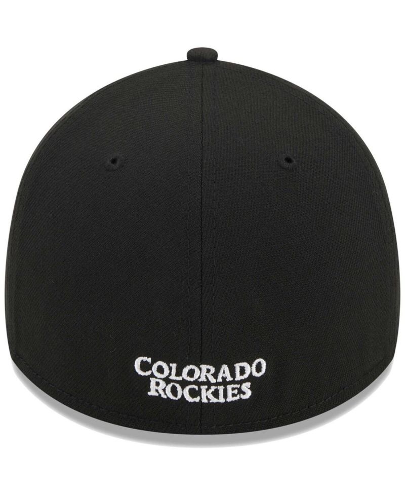 Men's Black Colorado Rockies Logo 39THIRTY Flex Hat