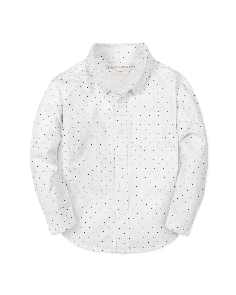 Boys Hope and Henry Organic Long Sleeve Seersucker Shirt