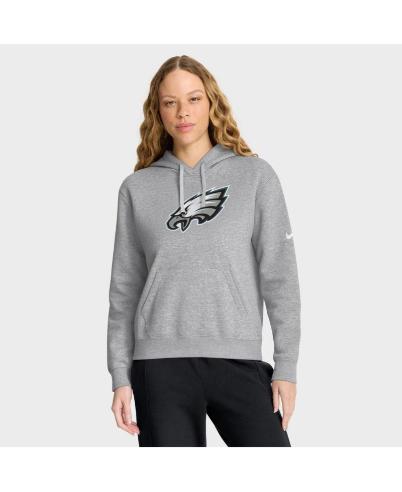 Women's Heather Gray Philadelphia Eagles Club Fleece Pullover Hoodie