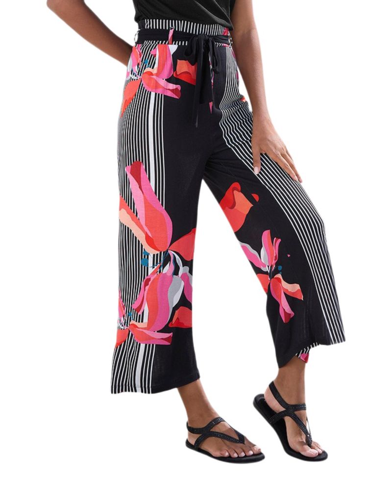 Women's Viscose Printed Culottes High-Waist Pants