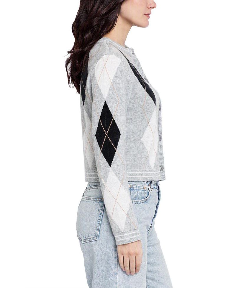 Women's Astrid Fitted Argyle Cardigan