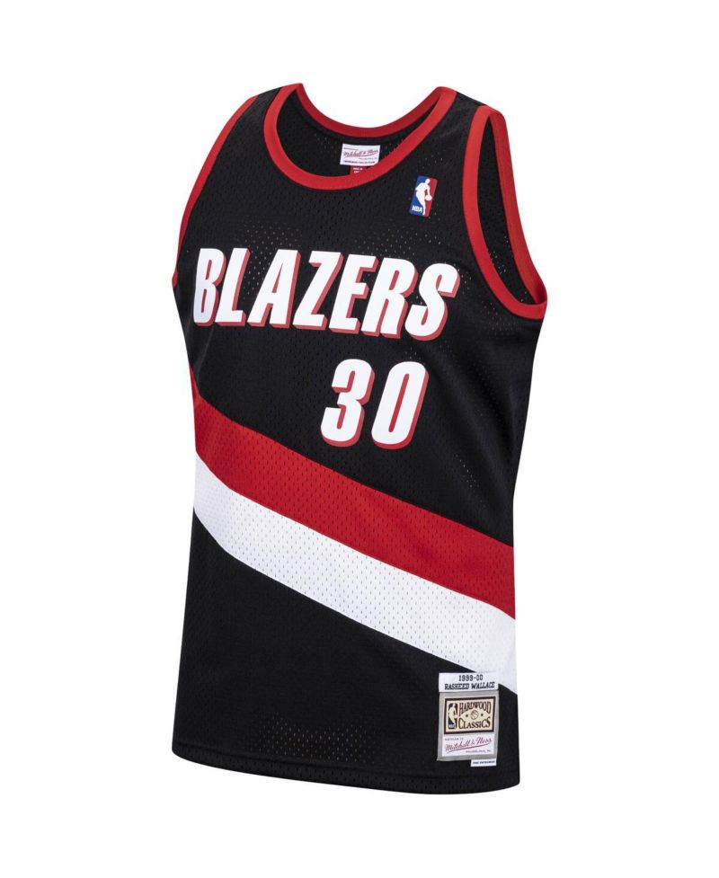 Men's Rasheed Wallace Black Portland Trail Blazers 1999-00 Hardwood Classics Swingman Jersey