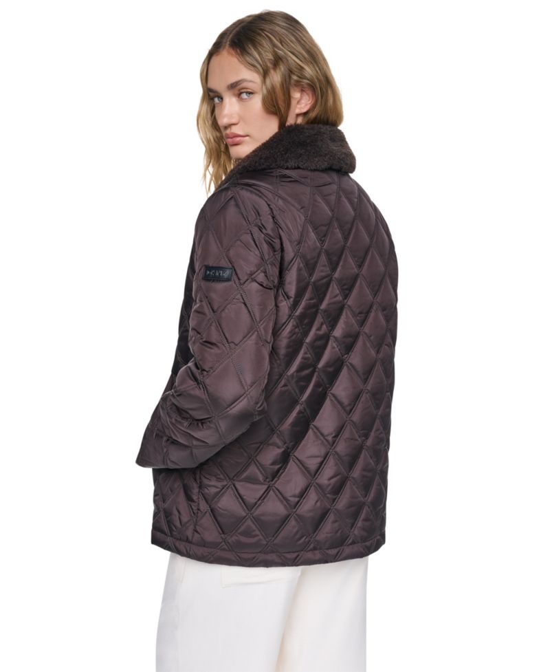 Women's Sherpa Collar Diamond-Quilted Coat