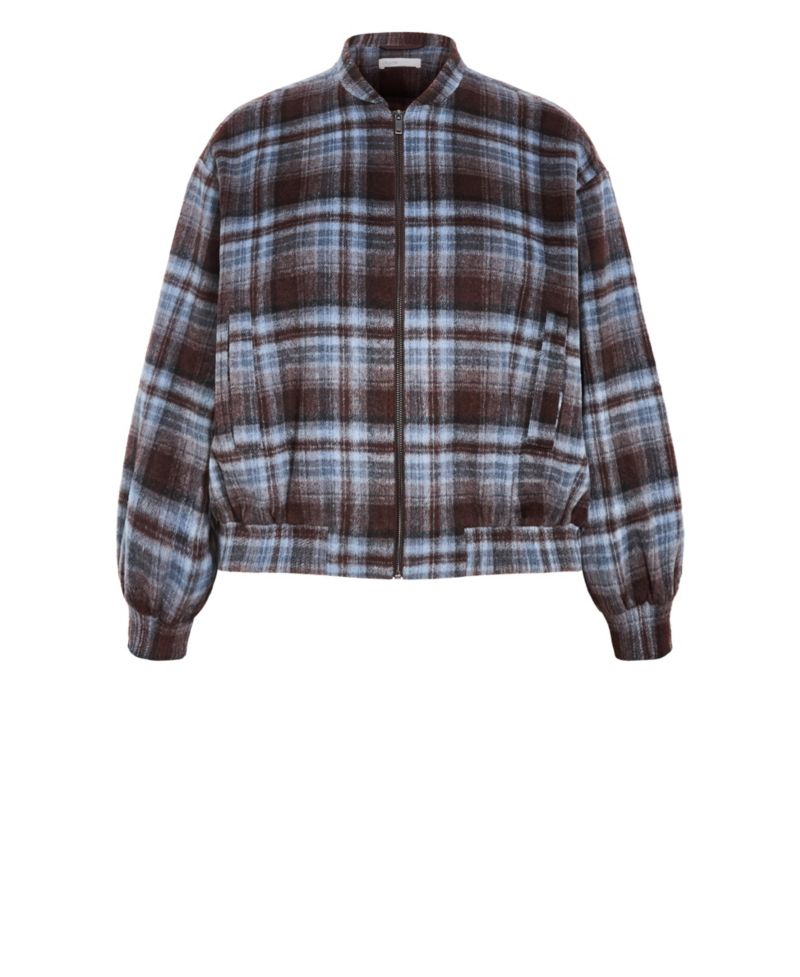 Plus Size Mila Plaid Drop-Shoulder Jacket