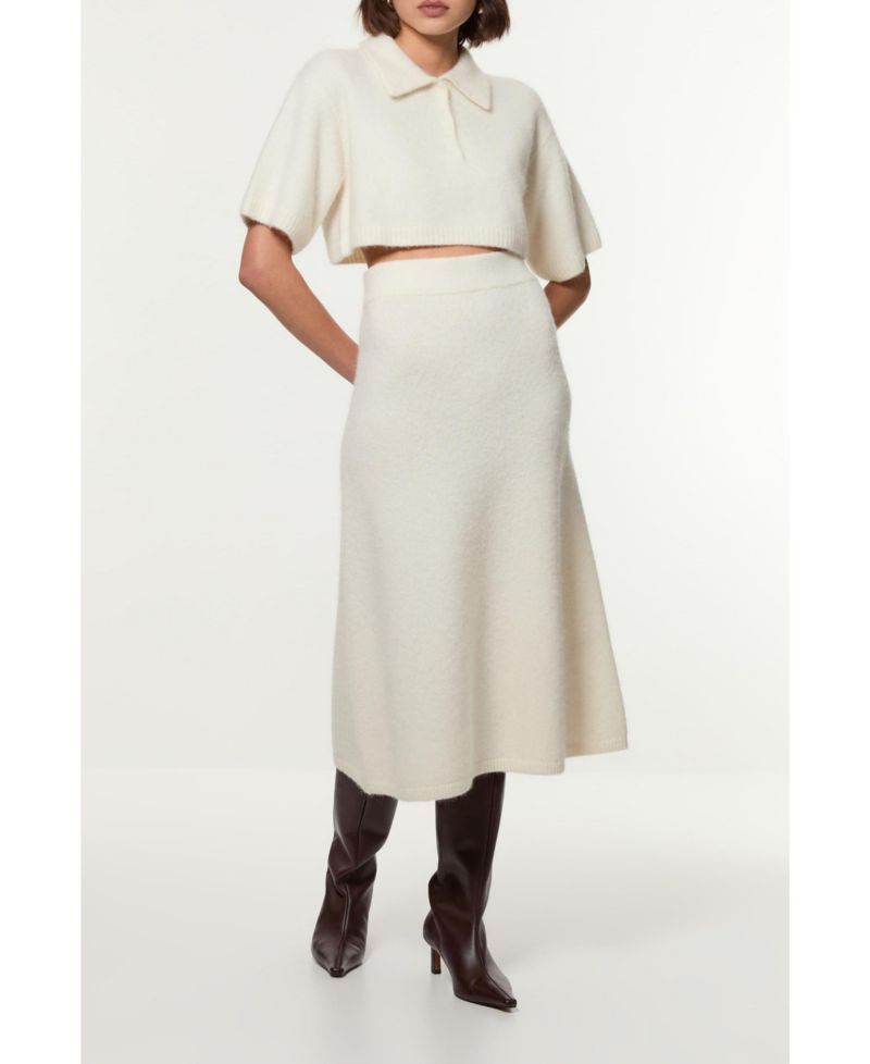 Women's Alpaca Wool Fluffy Full Knit Skirt