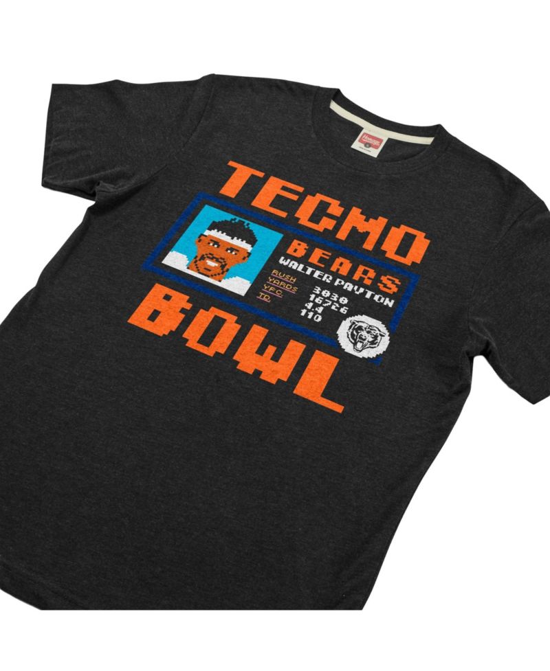 Men's and Women's Walter Payton Charcoal Chicago Bears Tecmo Bowl Retired Player Graphic Tri-Blend T-Shirt