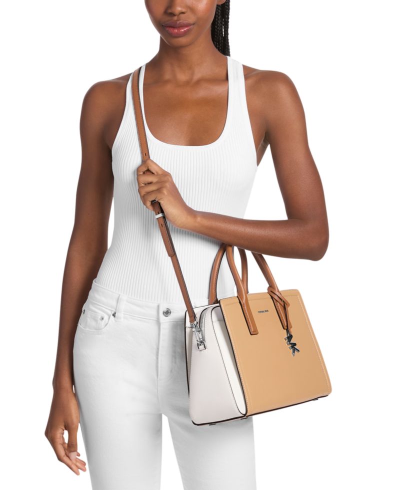 Michael Kors Laila Medium Color-Block Leather Satchel Handbag