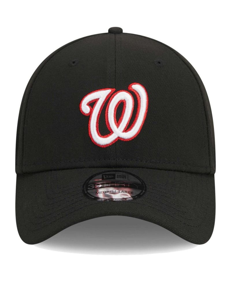 Men's Black Washington Nationals Logo 39THIRTY Flex Hat