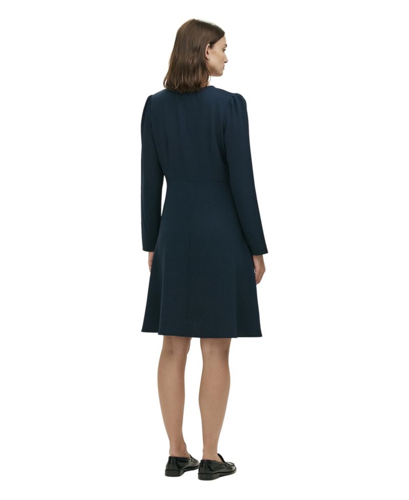 Women's Shauna Long-Sleeve A-Line Crepe Dress