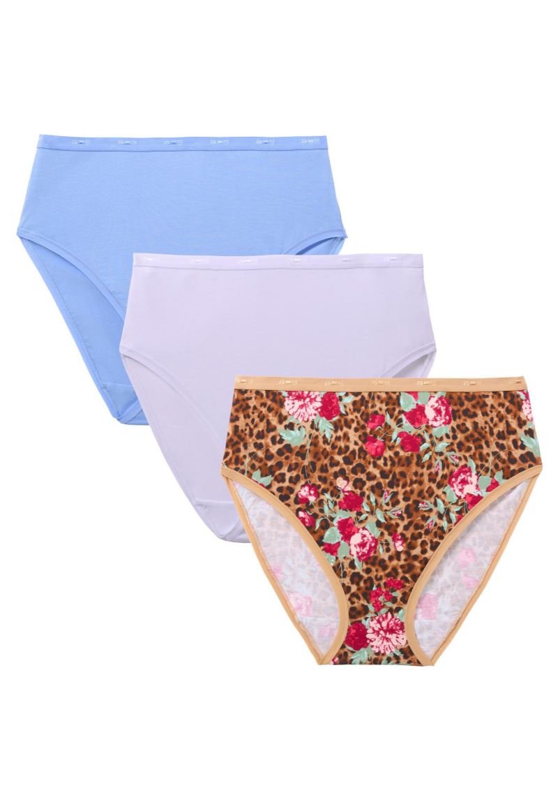 Women's Hi-Cut Cotton/Spandex Panty 3-Pack