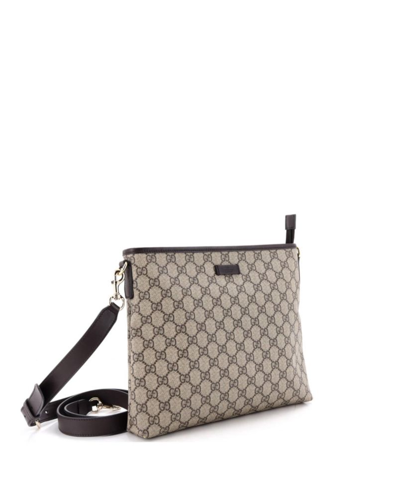 Medium Zip Top Messenger Bag GG Coated Canvas