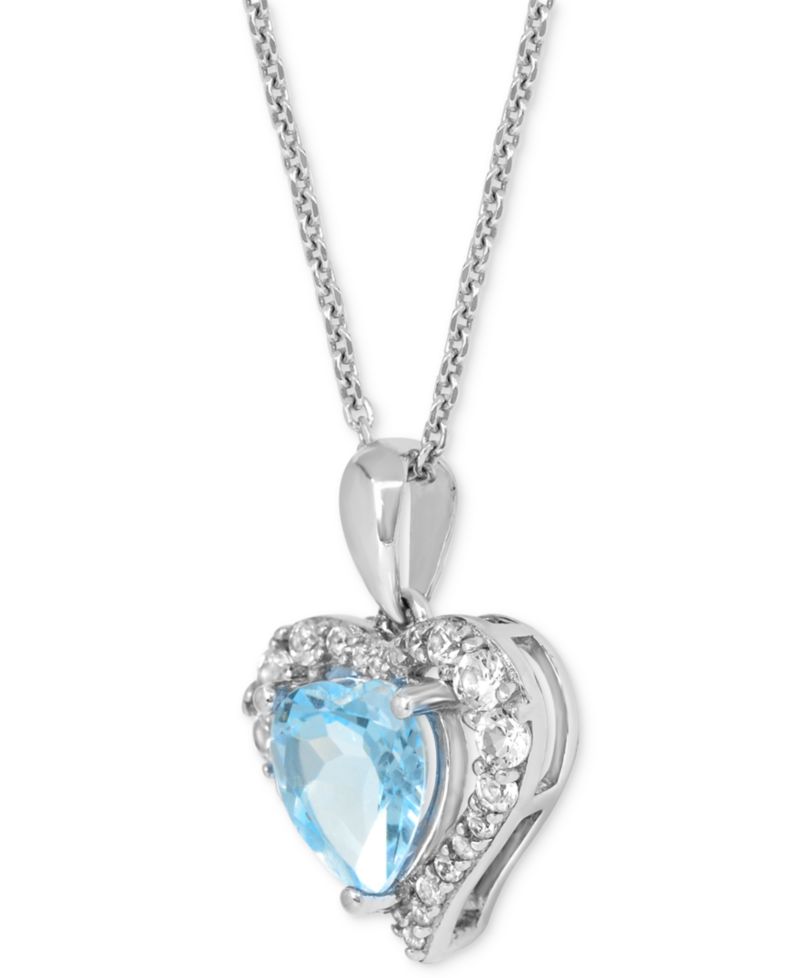 Lab Grown Ruby 1-7/8 ct. t.w. Lab-created White Sapphire 5/8 ct. t.w. Heart Pendant in Sterling Silver