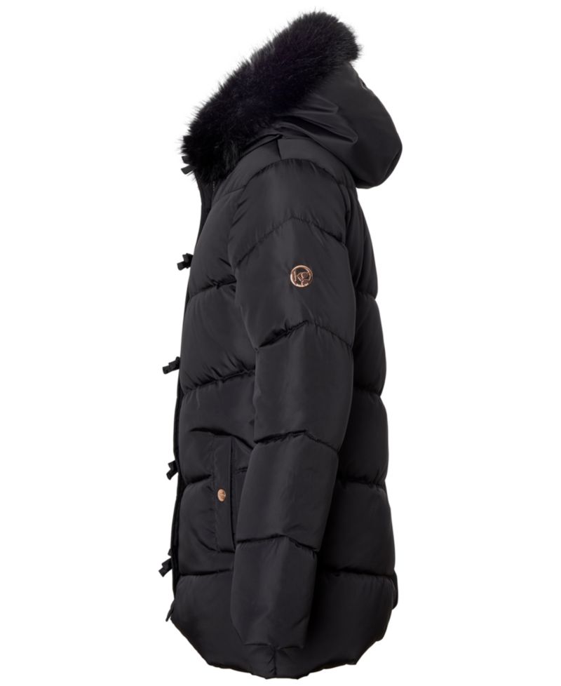 Girls' 6-16 Bow Hooded Puffer Jacket