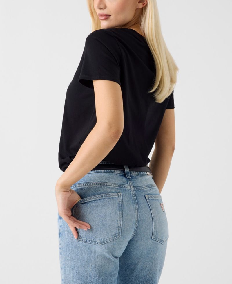 Women's Mesh Phrase Short-Sleeve Cotton T-Shirt