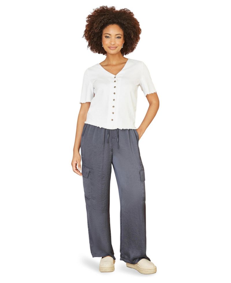 Women's Cotton Button Detail T-Shirt