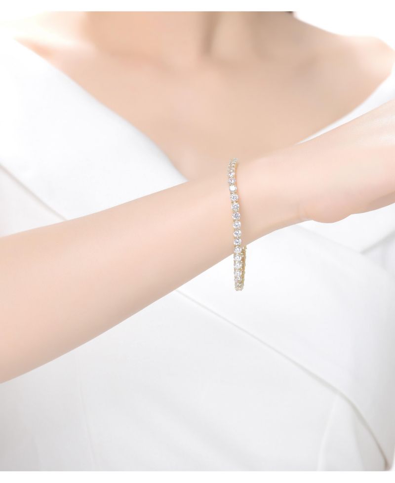 Exquisite 4MM Cubic Zirconia Slim Tennis Bracelet