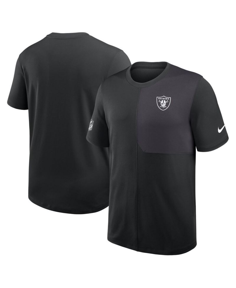 Men's Black Las Vegas Raiders Sideline UV Performance Coach Shirt