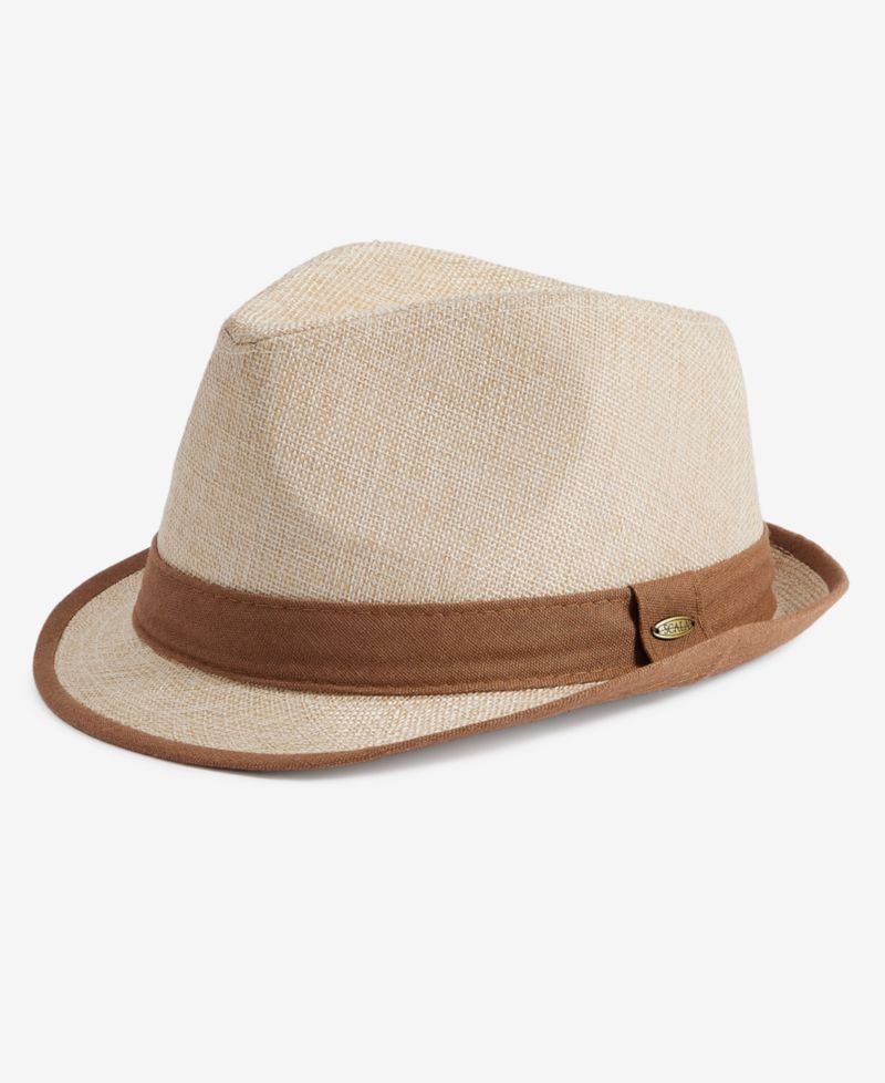 Men's Contrast Trim Fedora Hat