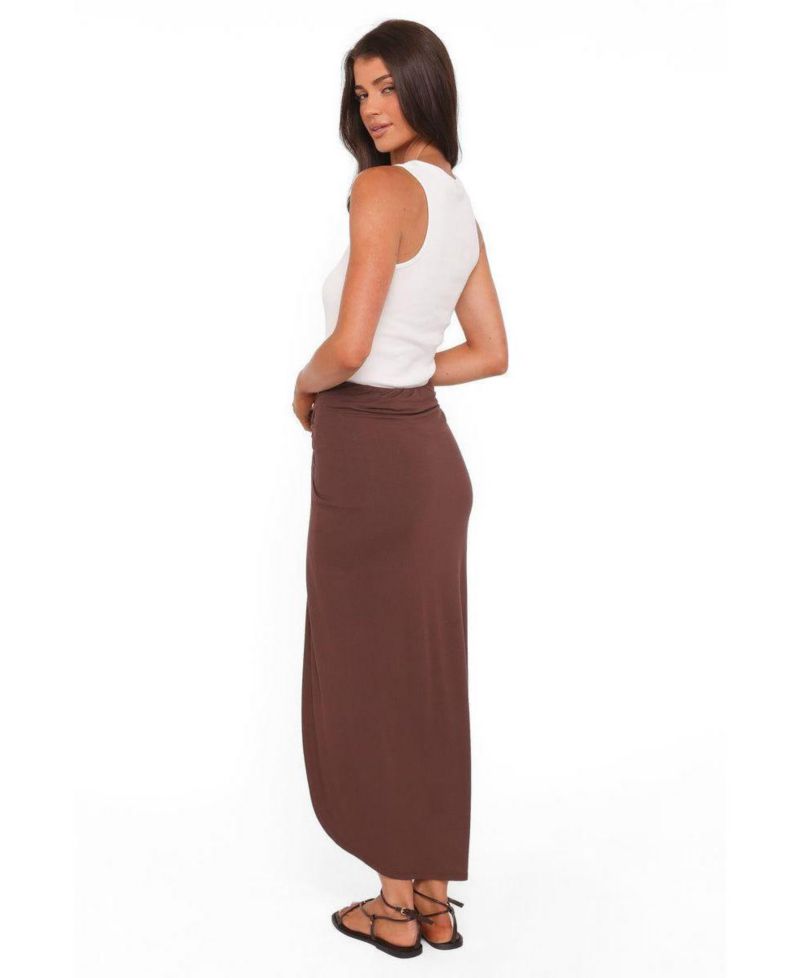Women's Cassandra High-Waisted Asymmetrical Front-Twist Sarong Skirt