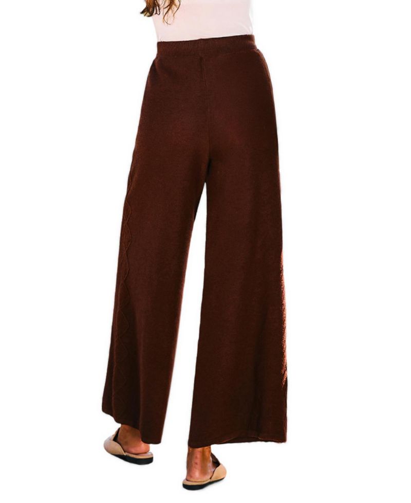 Women's Take a Breather High-Rise Wide-Leg Cable-Knit Pants
