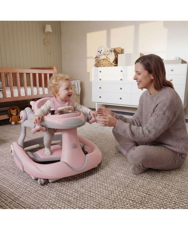 Convertible Baby Activity Walker with Adjustable Height, Foldable Design and Interactive Play Features