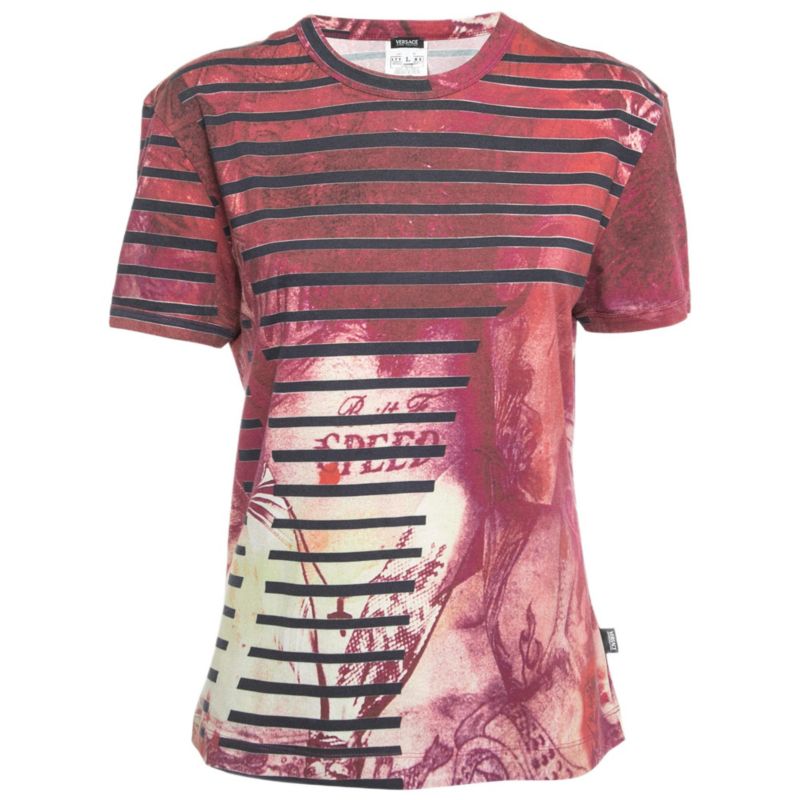 Women's Jeans Couture Pink All-Over Print Stretch Cotton Short Sleeve T-Shirt