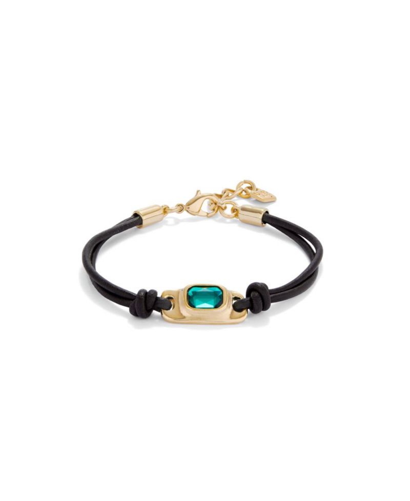 Green Crystal Leather Bracelet
