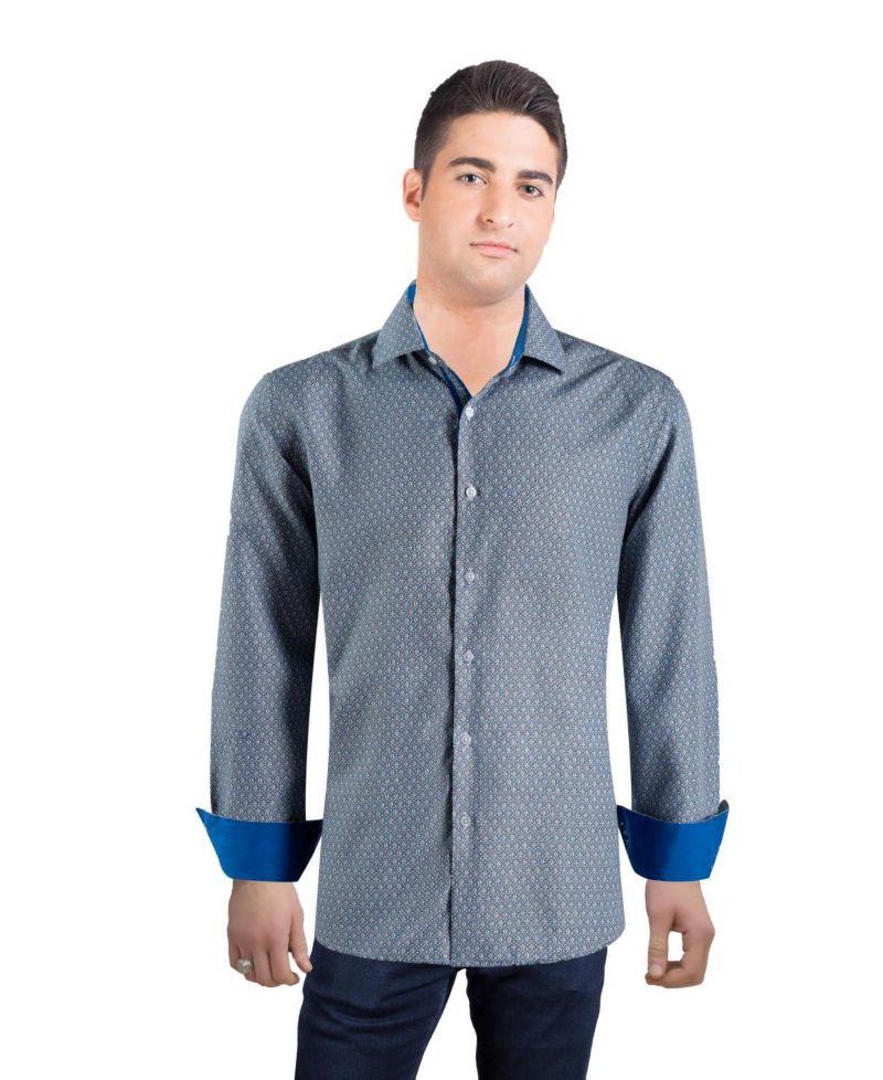 Men's Slim Fit Geometric Print Shirt