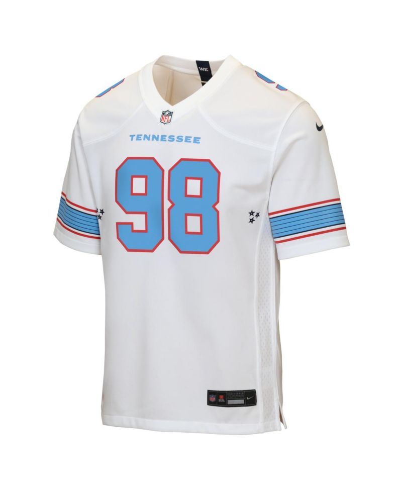 Big Boys and Girls Jeffery Simmons White Tennessee Titans Game Jersey