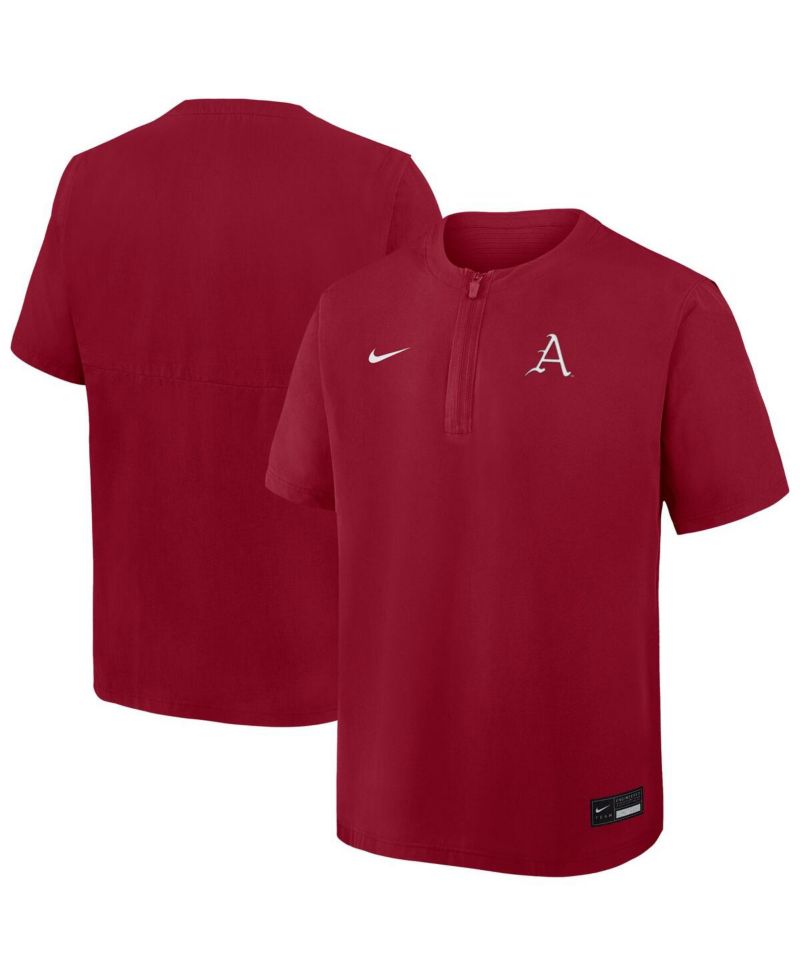 Men's Cardinal Arkansas Razorbacks Dri-FIT Quarter-Zip Windshirt