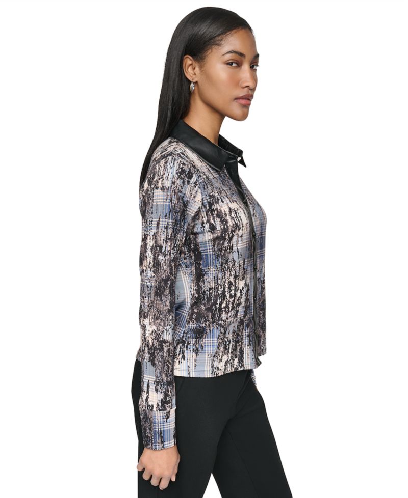 Women's Collared Button-Up Long-Sleeve Sweater