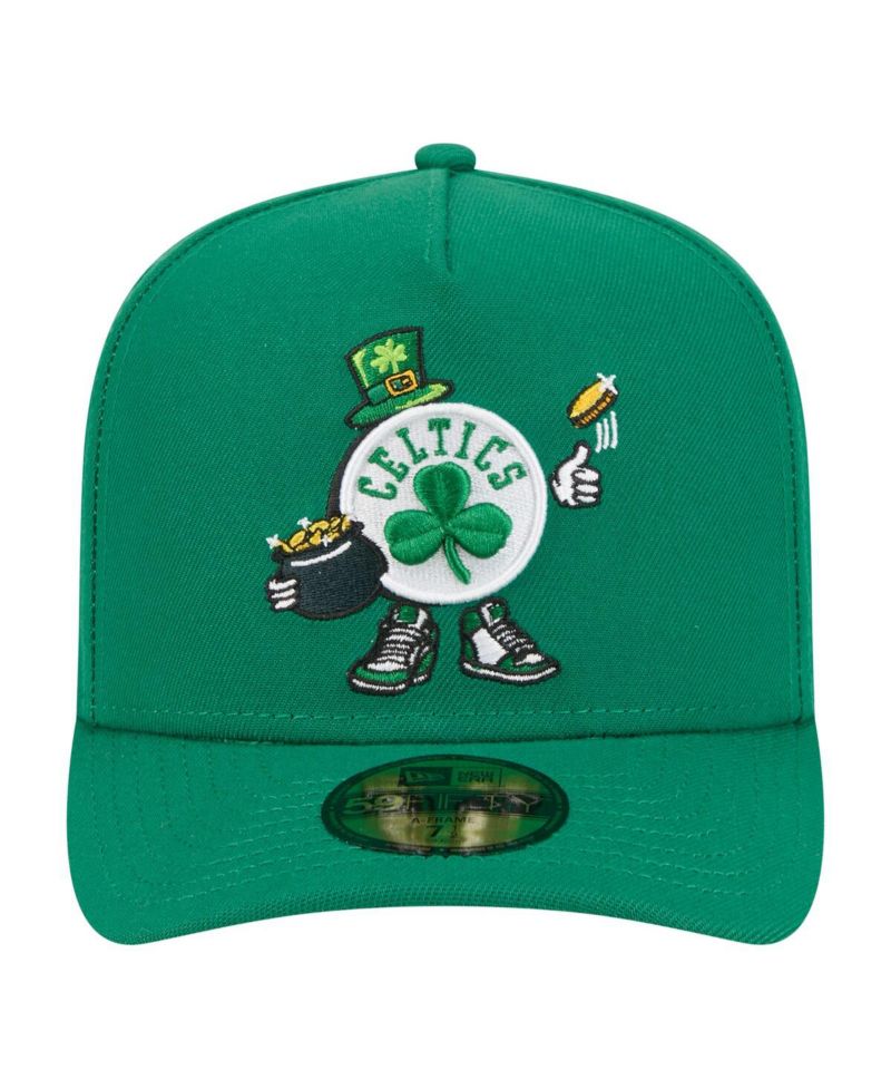 Men's Kelly Green Boston Celtics Injection Cartoon Logo A-Frame 59FIFTY Fitted Hat