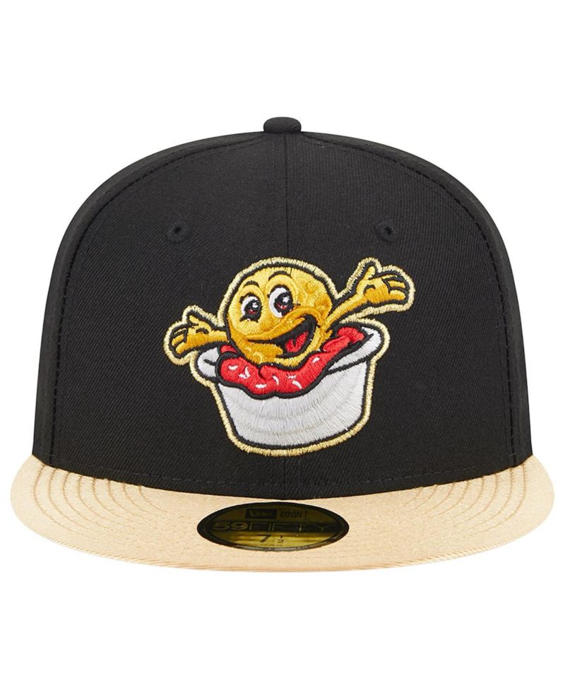 Men's Black Akron RubberDucks Theme Nights Akron Sauerkraut Balls 59FIFTY Fitted Hat