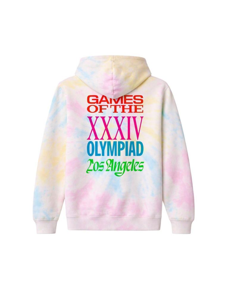 Men's White LA28 Superbloom Collection Tie-Dye Hoodie